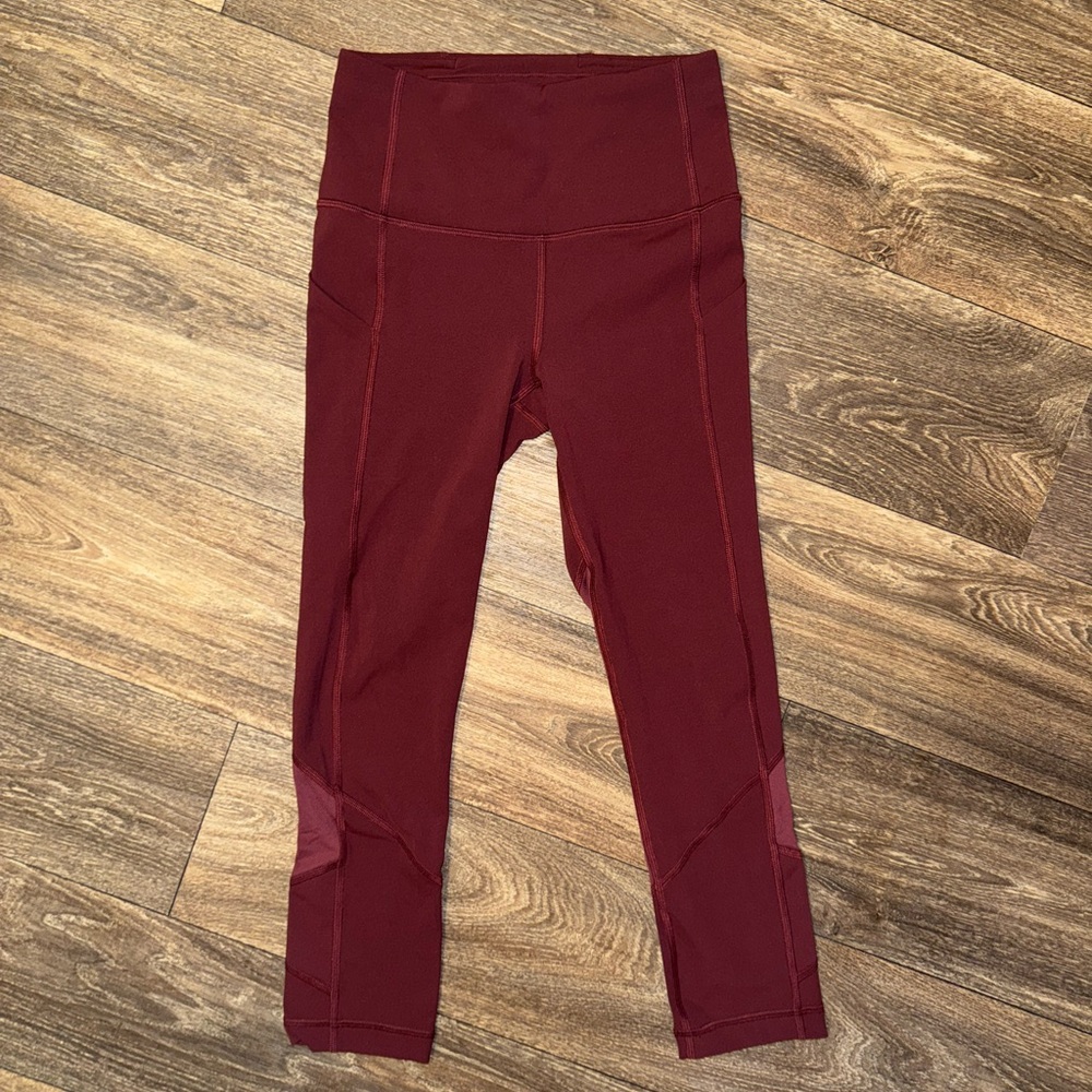 Lululemon Athletica Red Leggings High Waist Stretch